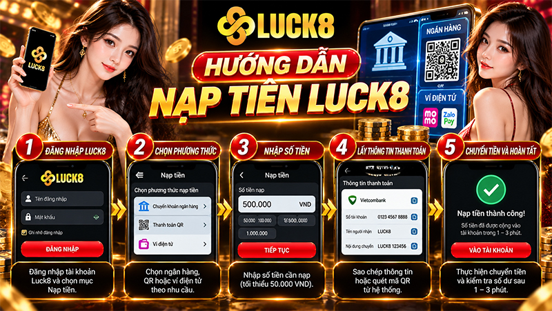 Hướng dẫn cách nạp tiền Luck8